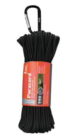 550 Paracord | 100 FT w Biner | SOL