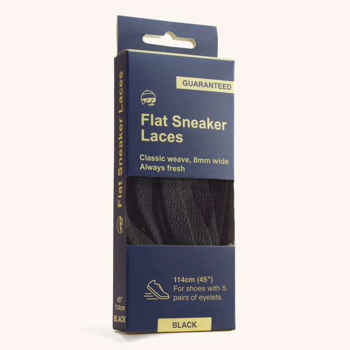 Flat Sneaker Laces | Black | 45" | Adventure Andy