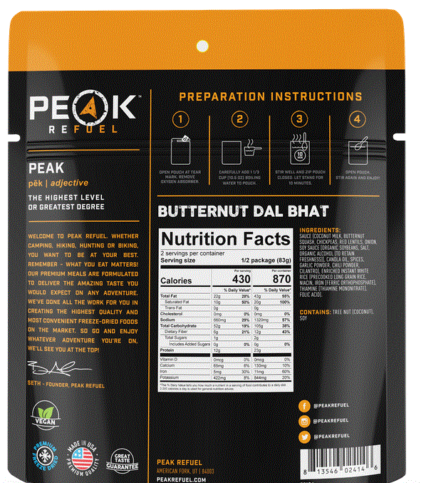 Butternut Dal Bhat | Peak Refuel