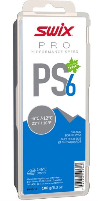 PS6 Blue Ski and Board Wax 180g | Swix