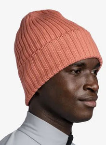 Knitted Beanie | Norval Crimson | Buff