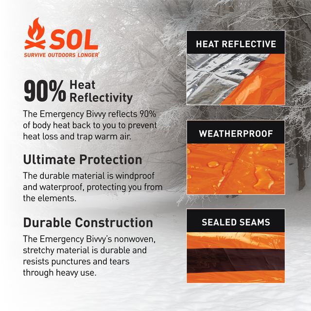 Emergency Bivvy with Rescue Whistle & Tinder Cord | SOL