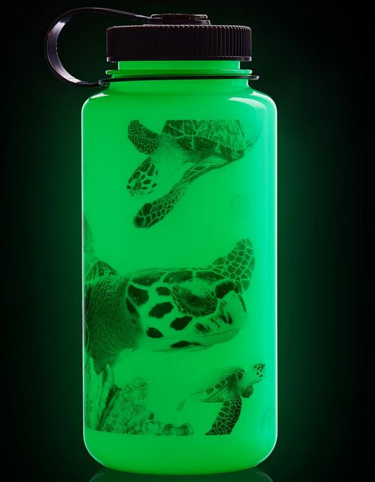 32oz Wide Mouth Sustain Glo Wyld Water Bottle | Turtle | Nalgene