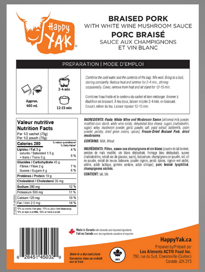 Braised Pork with White Wine Mushroom Sauce | Happy Yak