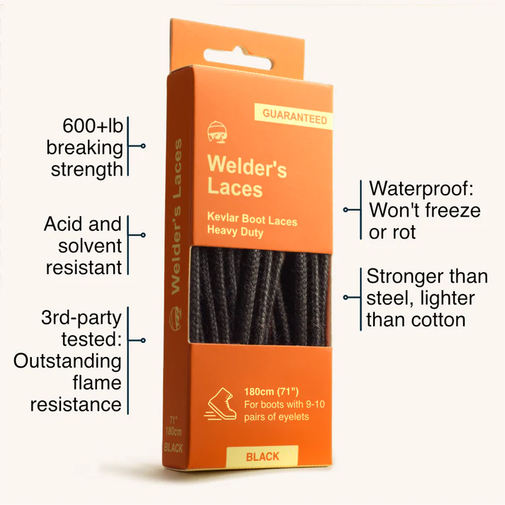 Welder's  Laces | Black| 84" | Adventure Andy