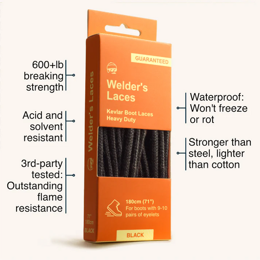Welder's  Laces | Black| 84" | Adventure Andy