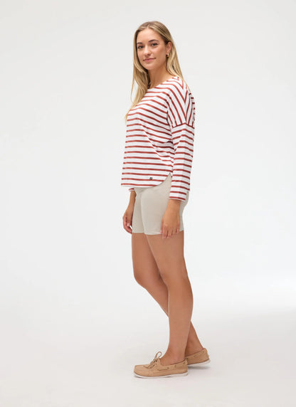 Women's Newport 7/8 sleeve Breton Top | Fig