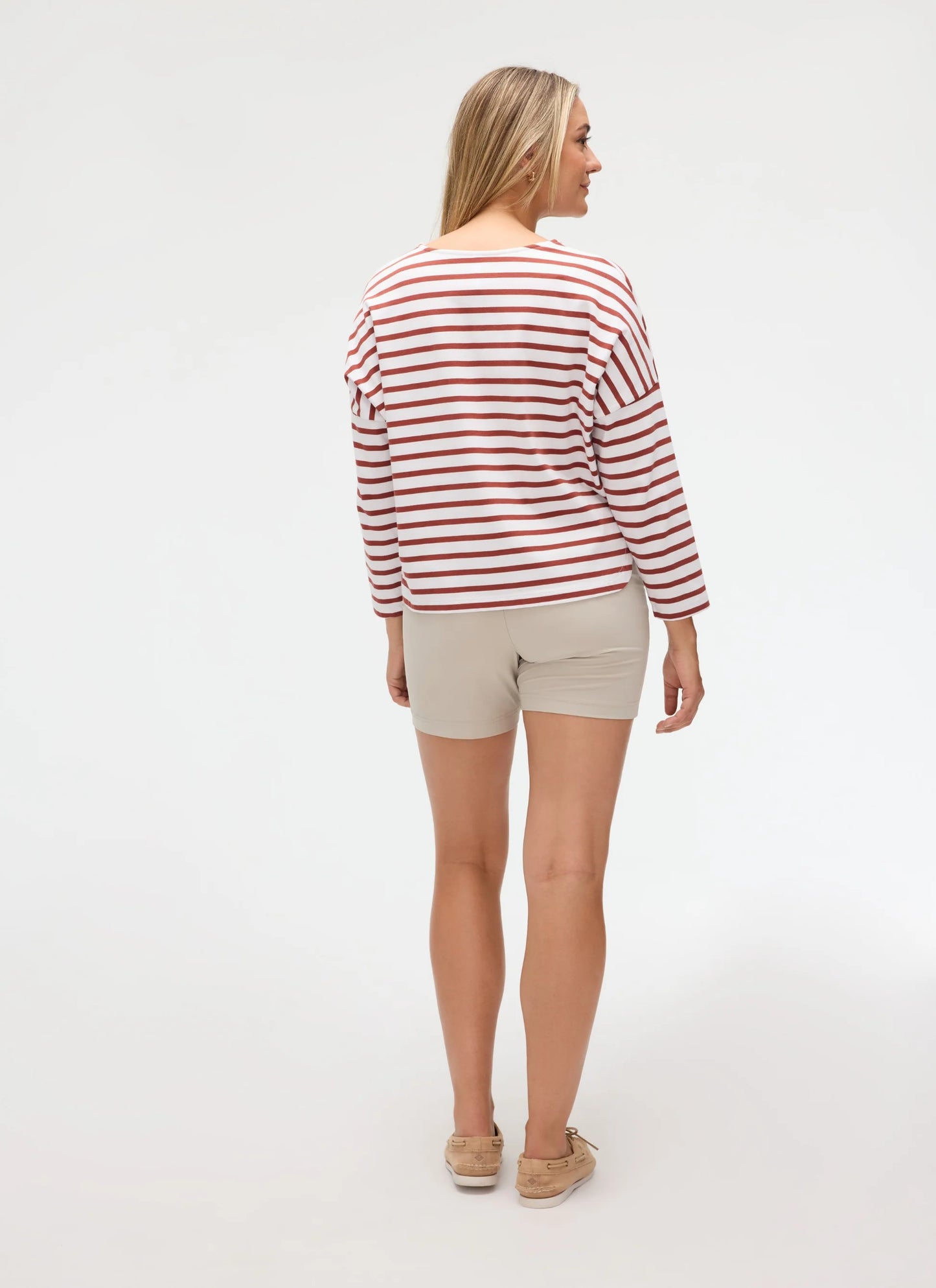 Women's Newport 7/8 sleeve Breton Top | Fig