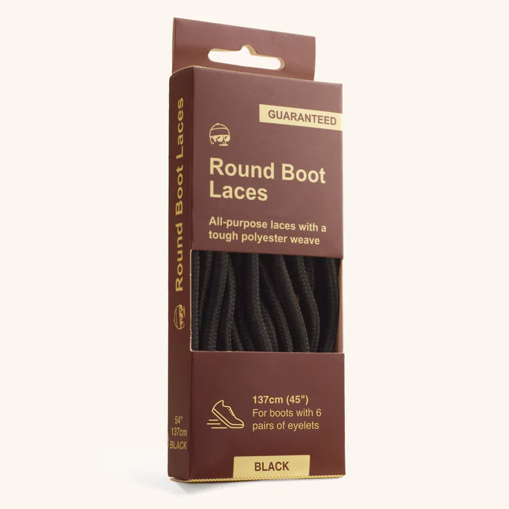 Round Boot Laces | Black | 71" | Adventure Andy