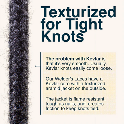 Welder's  Laces | Black| 84" | Adventure Andy