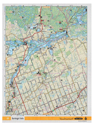 Burleigh Falls Adventure Topographic Map | CCON25 | Backroad Mapbooks