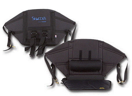 Comfort Back Seat with Lumbar Support & Clips | Gel Canoe or Sit-on-top Kayak Seat | Skwoosh
