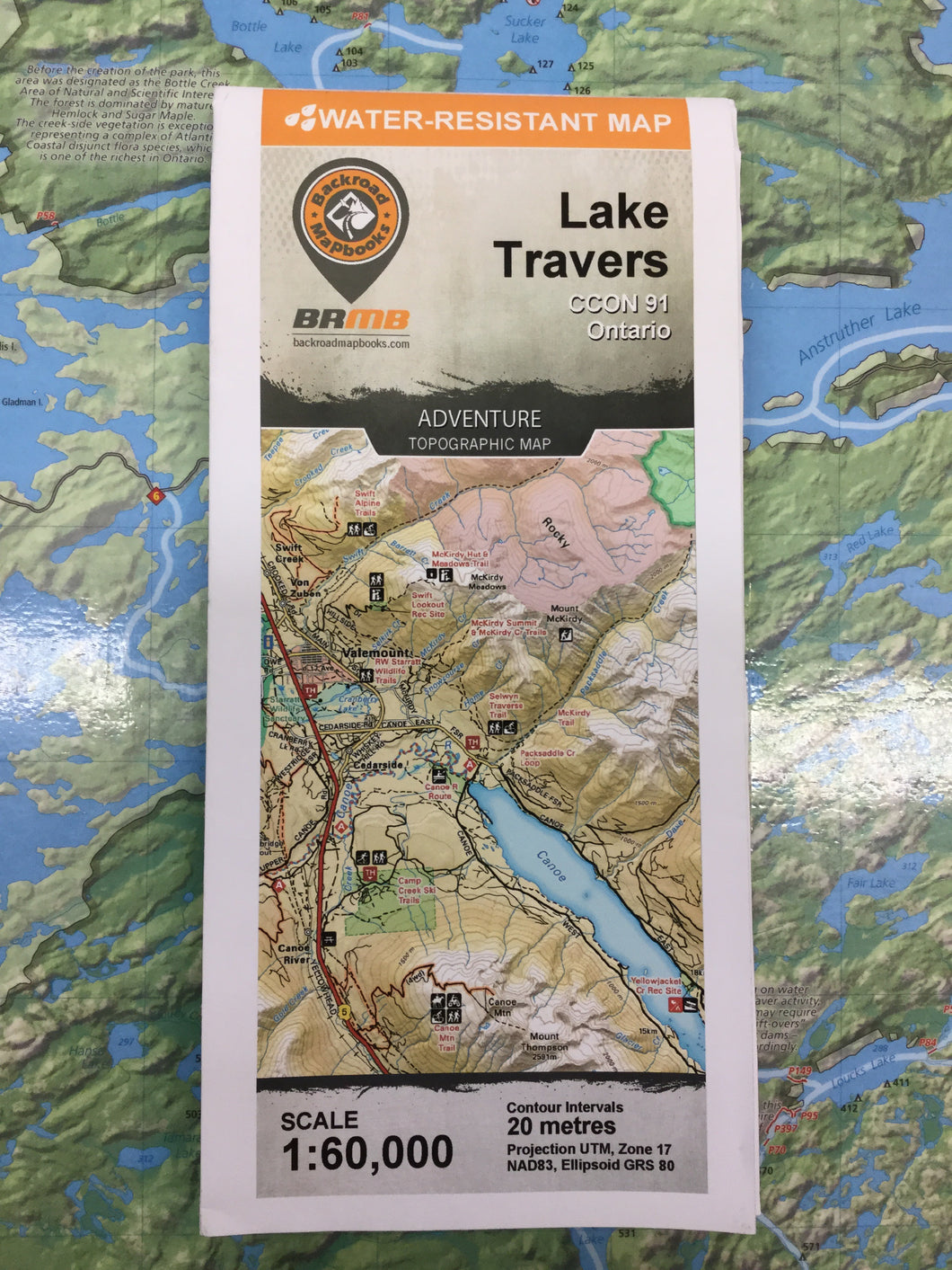 Lake Travers Topographic Map | CCON91 | Backroad Mapbooks